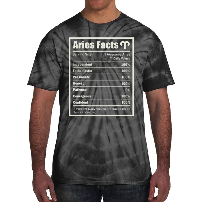 Aries Zodiac Sign Fun Facts Wo Birthday Aries Tie-Dye T-Shirt