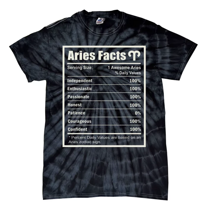 Aries Zodiac Sign Fun Facts Wo Birthday Aries Tie-Dye T-Shirt