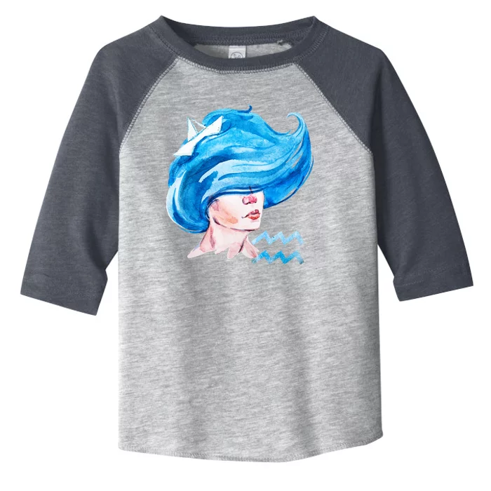 Aquarius Zodiac Sign Watercolor Illustration Toddler Fine Jersey T-Shirt