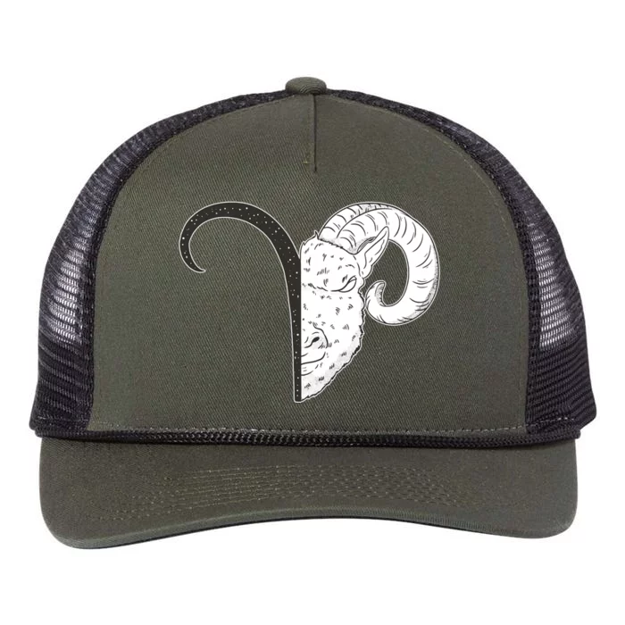 Aries Zodiac Symbol Birthday Gift Retro Rope Trucker Hat Cap