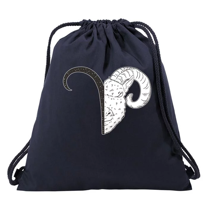 Aries Zodiac Symbol Birthday Gift Drawstring Bag