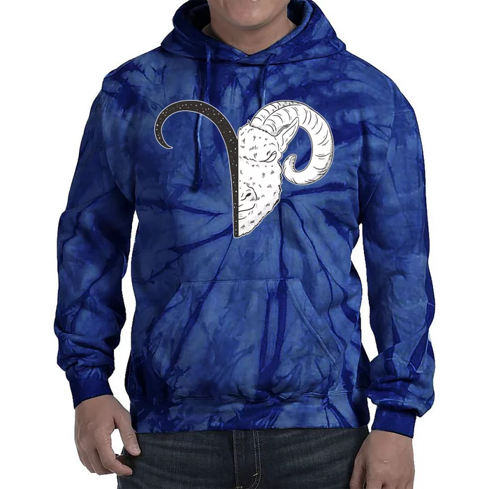 Aries Zodiac Symbol Birthday Gift Tie Dye Hoodie