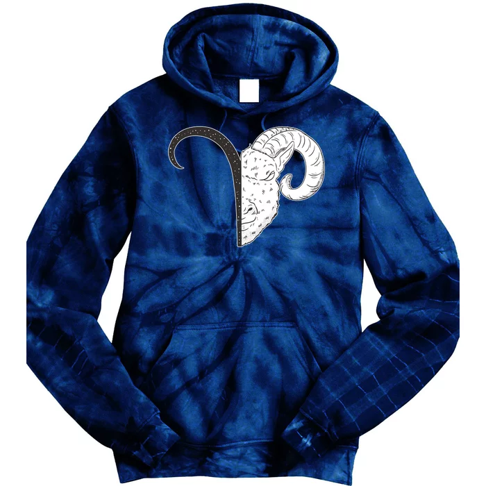 Aries Zodiac Symbol Birthday Gift Tie Dye Hoodie