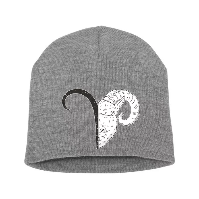 Aries Zodiac Symbol Birthday Gift Short Acrylic Beanie