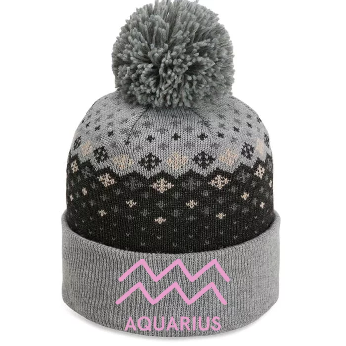 Aquarius Zodiac Sign Astrology Pink Gift The Baniff Cuffed Pom Beanie