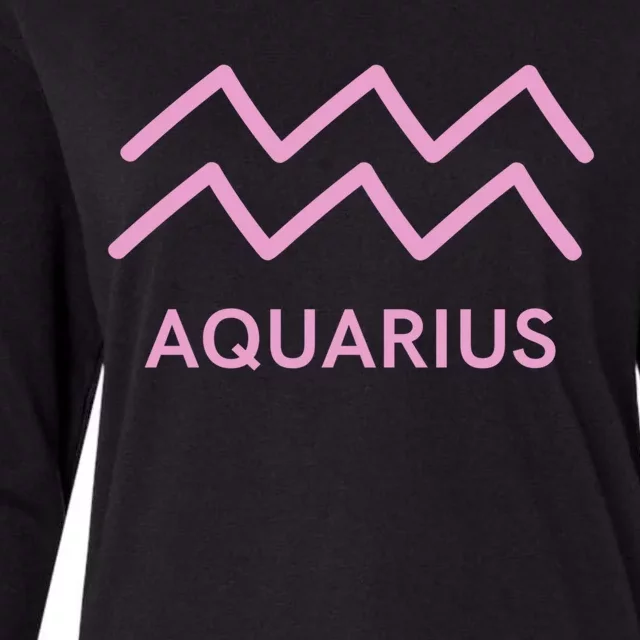 Aquarius Zodiac Sign Astrology Pink Gift Womens Cotton Relaxed Long Sleeve T-Shirt