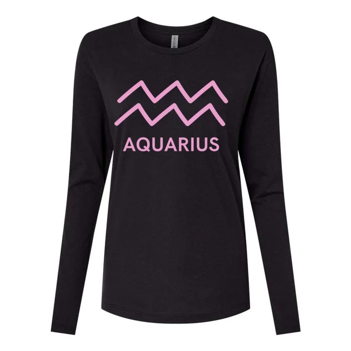 Aquarius Zodiac Sign Astrology Pink Gift Womens Cotton Relaxed Long Sleeve T-Shirt