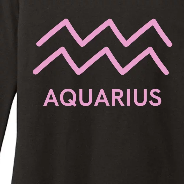 Aquarius Zodiac Sign Astrology Pink Gift Womens CVC Long Sleeve Shirt