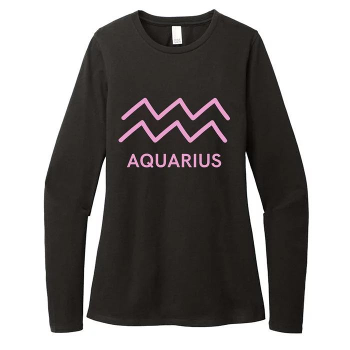 Aquarius Zodiac Sign Astrology Pink Gift Womens CVC Long Sleeve Shirt