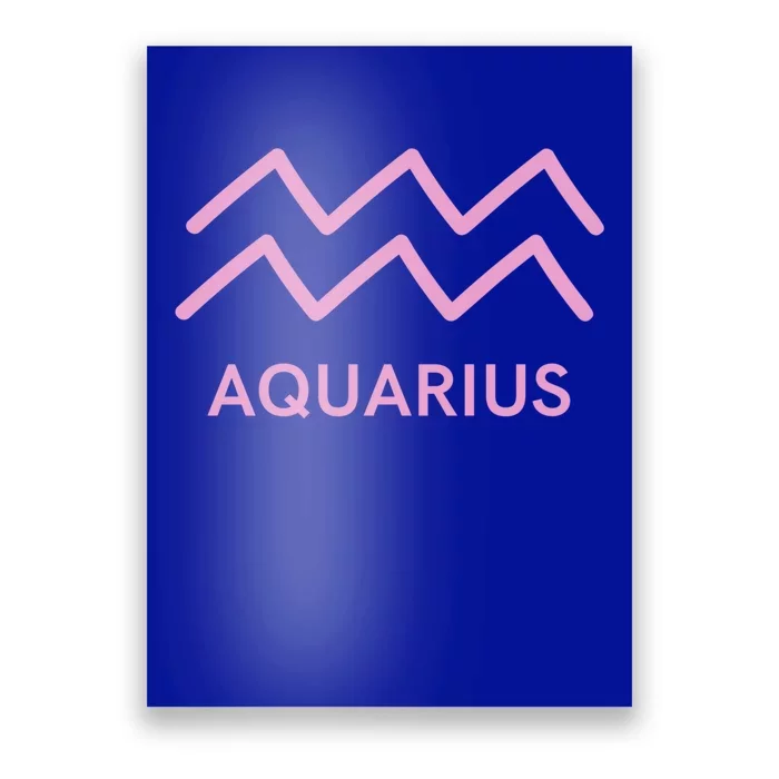 Aquarius Zodiac Sign Astrology Pink Gift Poster