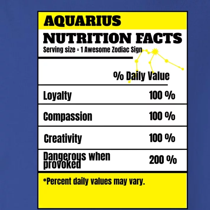 Aquarius Zodiac Star Sign Funny Astrology Nutrition Facts Gift Toddler Long Sleeve Shirt