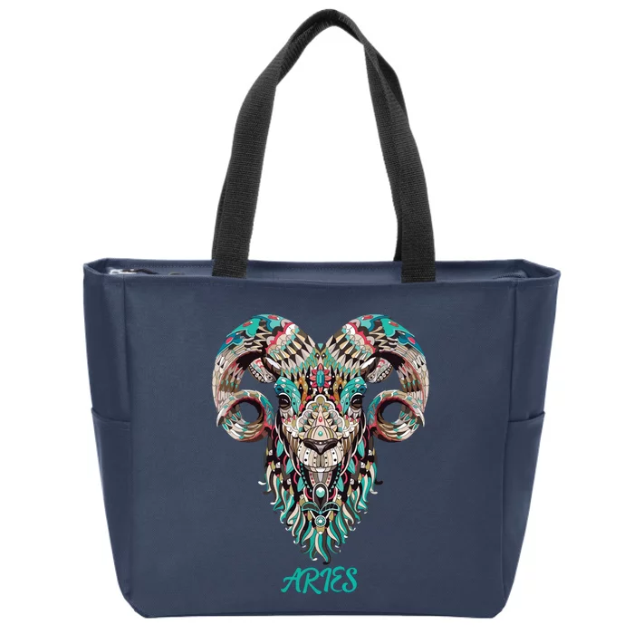 Aries Zodiac Sign Astrology March April Birthday Zip Tote Bag