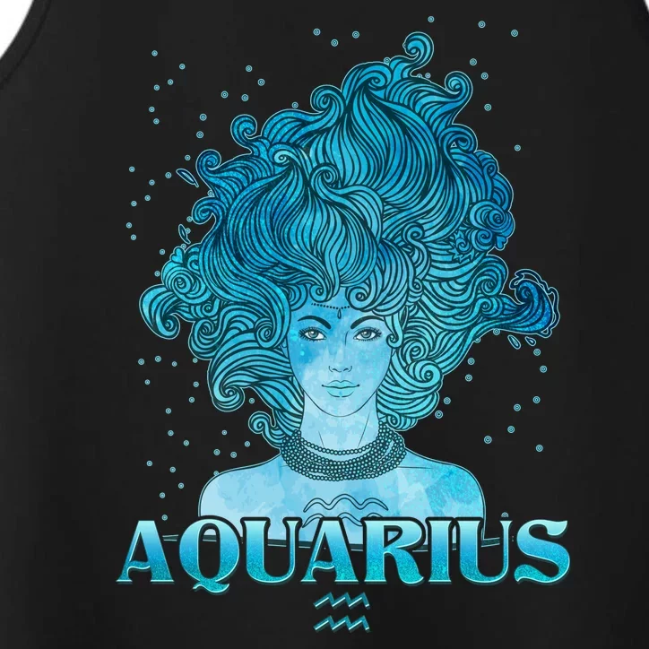 Aquarius Zodiac Woman Performance Tank