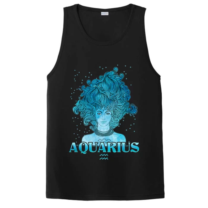 Aquarius Zodiac Woman Performance Tank