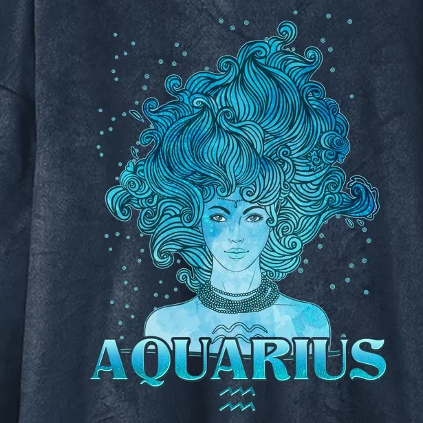 Aquarius Zodiac Woman Hooded Wearable Blanket