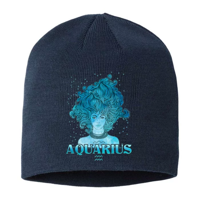 Aquarius Zodiac Woman 8 1/2in Sustainable Knit Beanie