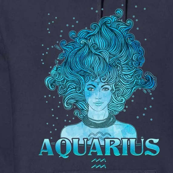 Aquarius Zodiac Woman Premium Hoodie