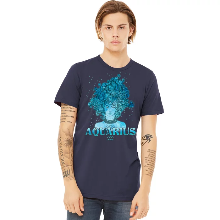 Aquarius Zodiac Woman Premium T-Shirt