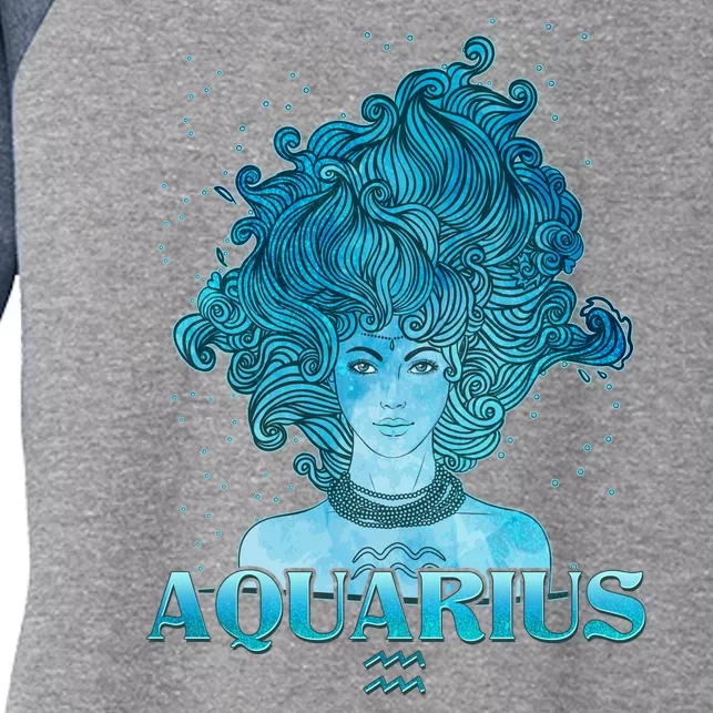 Aquarius Zodiac Woman Women's Tri-Blend 3/4-Sleeve Raglan Shirt