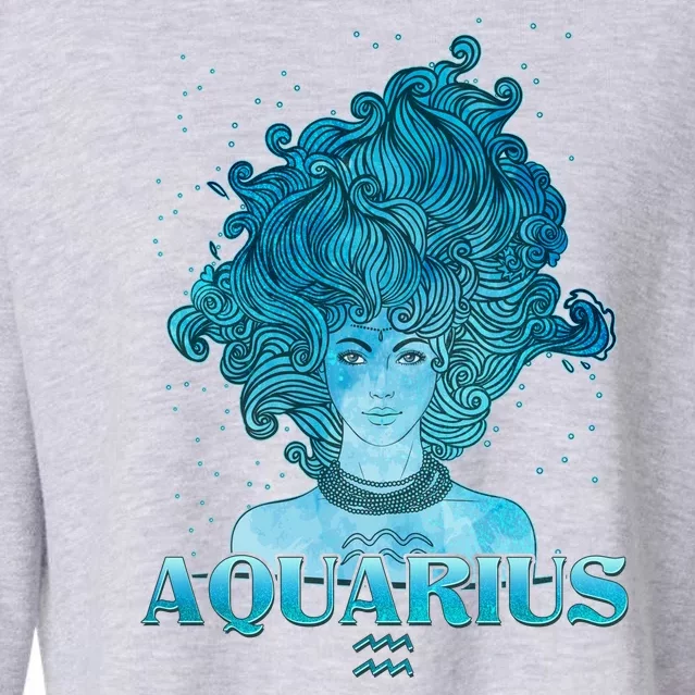 Aquarius Zodiac Woman Cropped Pullover Crew