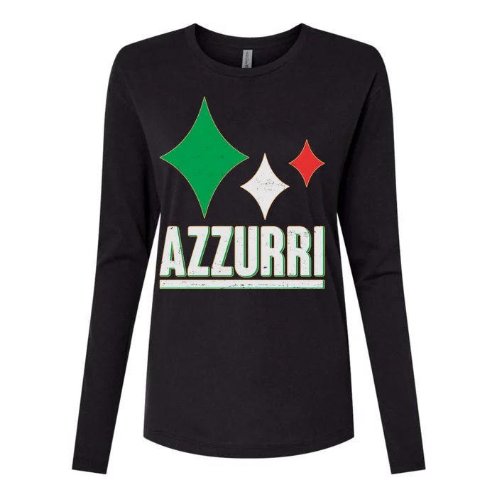 Azzurri Italy Italia Soccer Football 2021 Womens Cotton Relaxed Long Sleeve T-Shirt