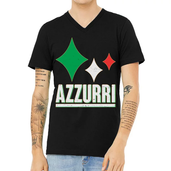 Azzurri Italy Italia Soccer Football 2021 V-Neck T-Shirt