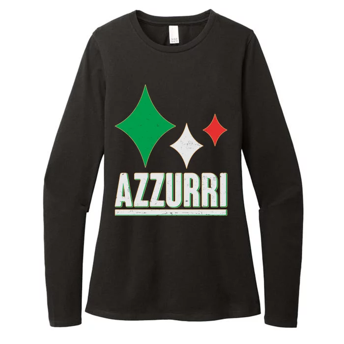 Azzurri Italy Italia Soccer Football 2021 Womens CVC Long Sleeve Shirt