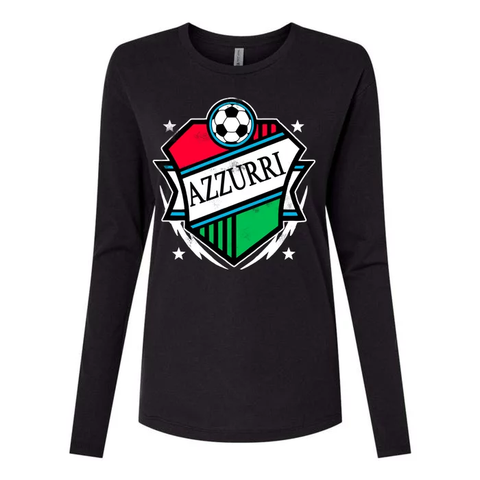 Azzurri Italy Soccer Fan Womens Cotton Relaxed Long Sleeve T-Shirt