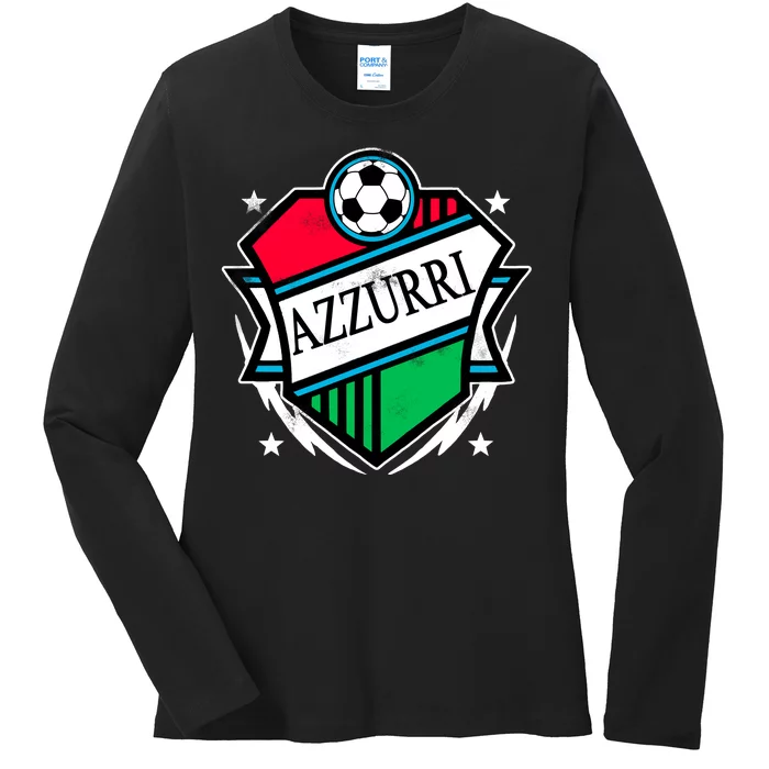 Azzurri Italy Soccer Fan Ladies Long Sleeve Shirt