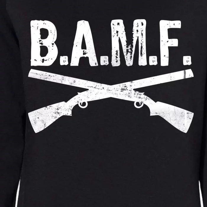 B.A.M.F. Guns Badass Womens California Wash Sweatshirt