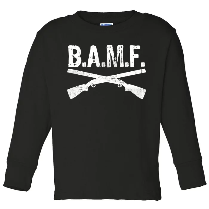 B.A.M.F. Guns Badass Toddler Long Sleeve Shirt