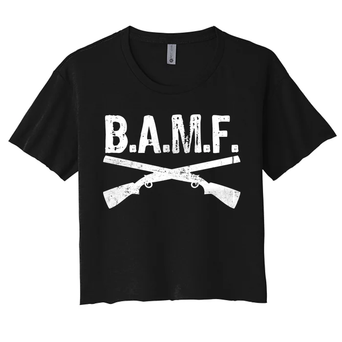 B.A.M.F. Guns Badass Women's Crop Top Tee