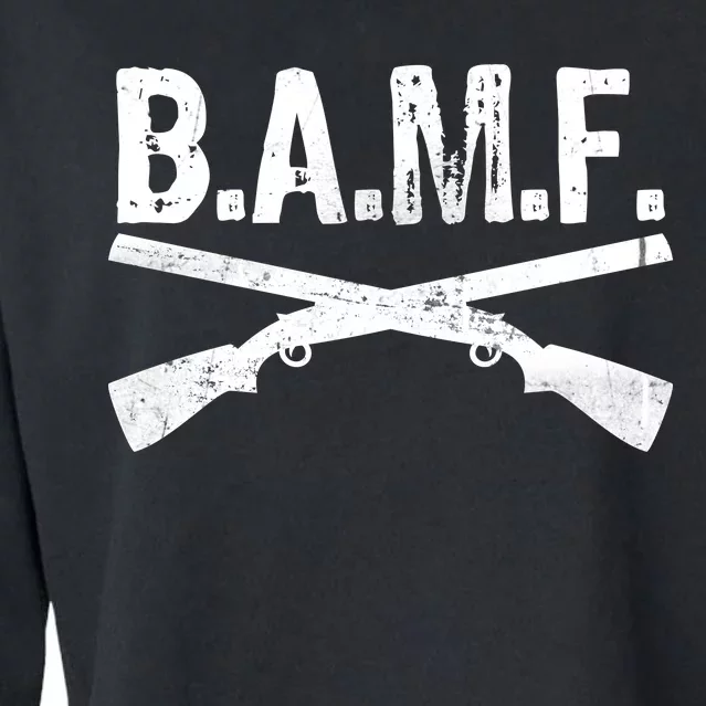 B.A.M.F. Guns Badass Cropped Pullover Crew