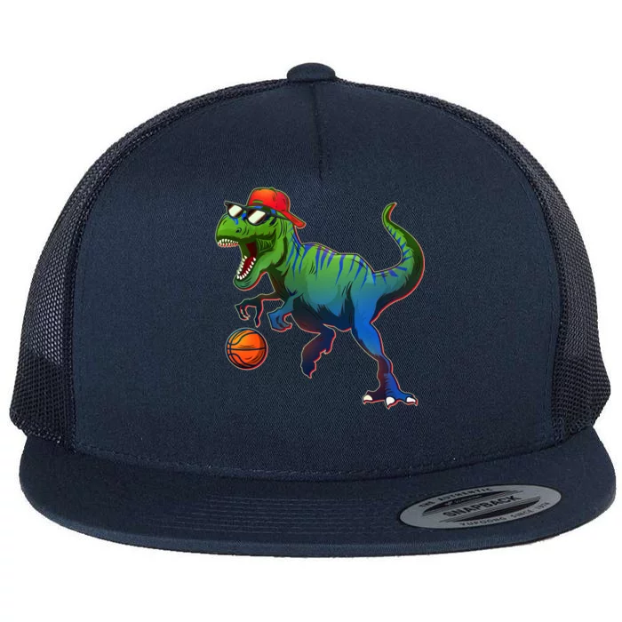 B-Ball T-Rex Flat Bill Trucker Hat