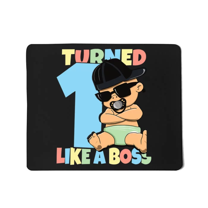 Baby 1st Birthday Boy Girl 1 Year Like a Boss Mousepad