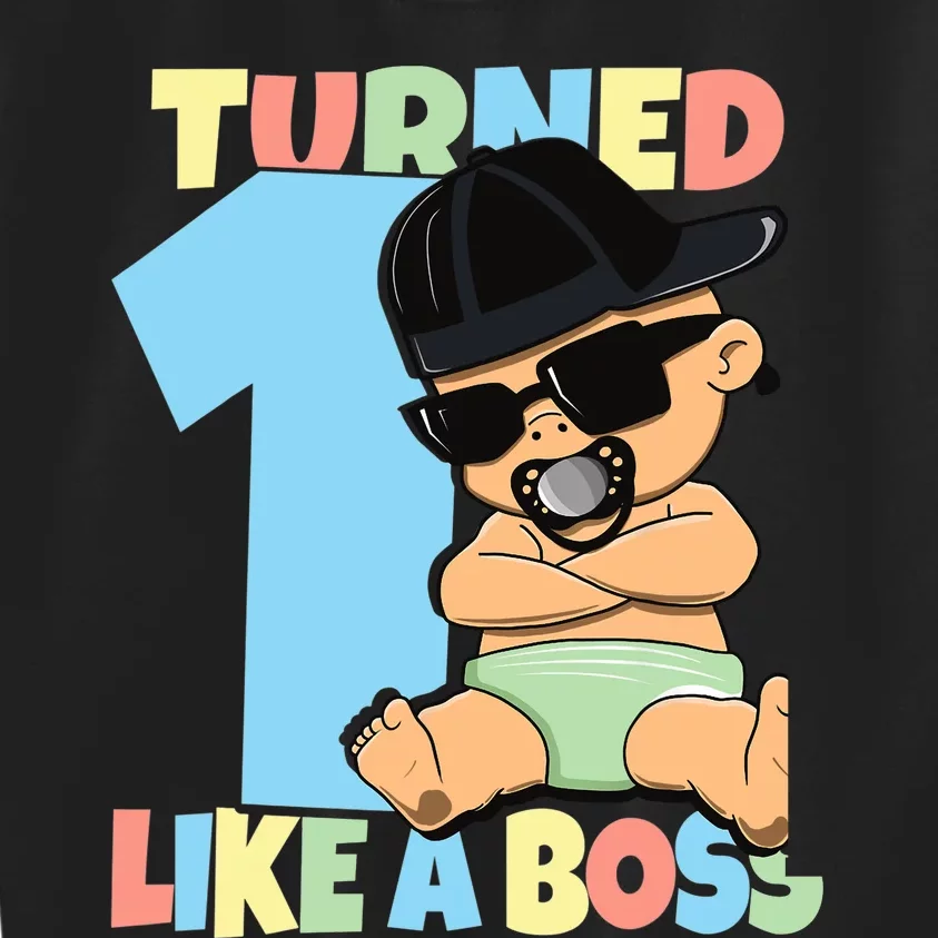 Baby 1st Birthday Boy Girl 1 Year Like a Boss Kids Sweatshirt