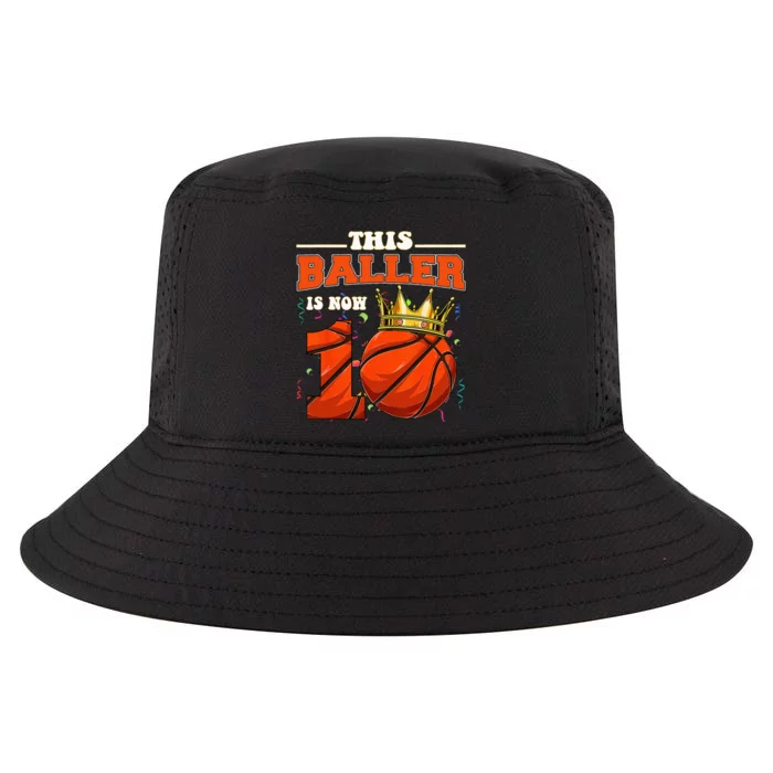 Basketball 10th Birthday Bball 10 Years Old Cool Comfort Performance Bucket Hat