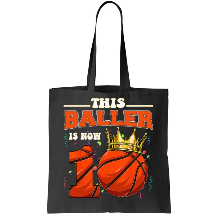 Basketball 10th Birthday Bball 10 Years Old Tote Bag