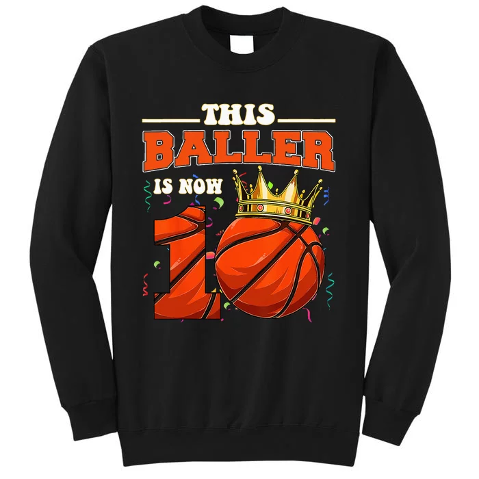 Basketball 10th Birthday Bball 10 Years Old Tall Sweatshirt