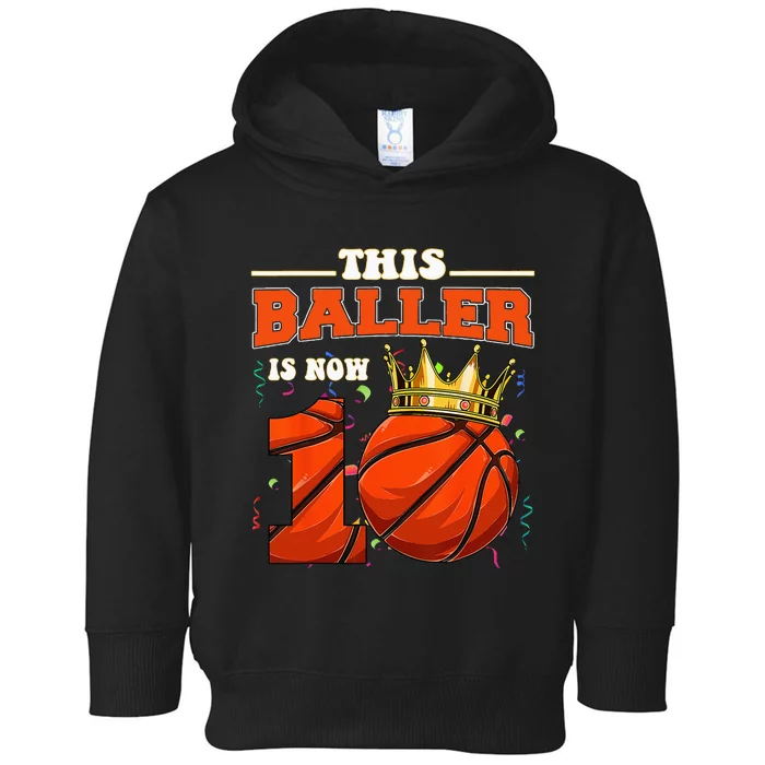 Basketball 10th Birthday Bball 10 Years Old Toddler Hoodie