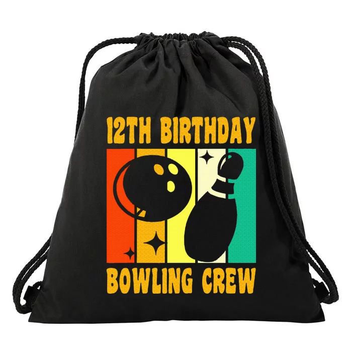 Bowling 12th Birthday Drawstring Bag