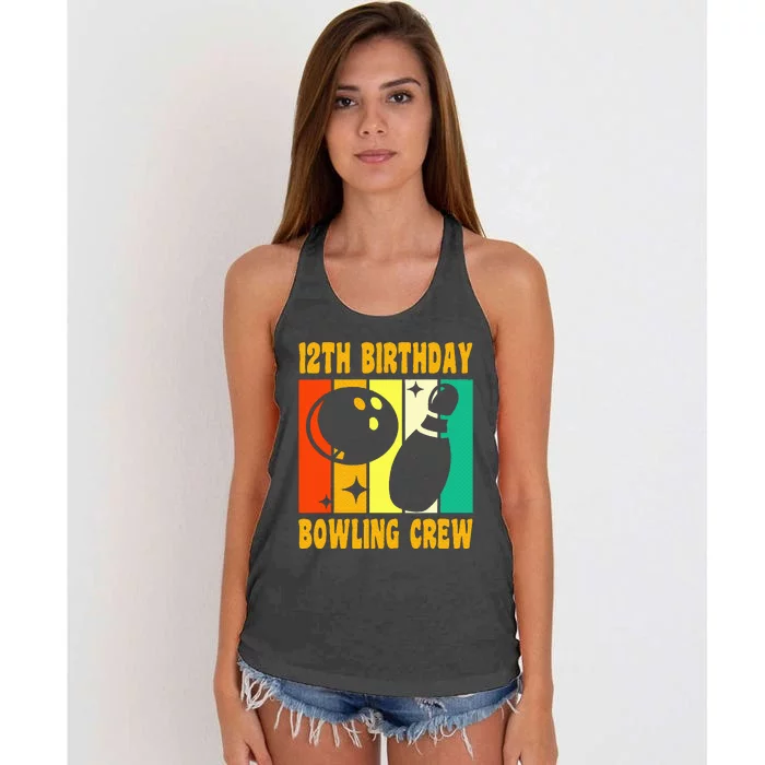 Bowling 12th Birthday Women's Knotted Racerback Tank