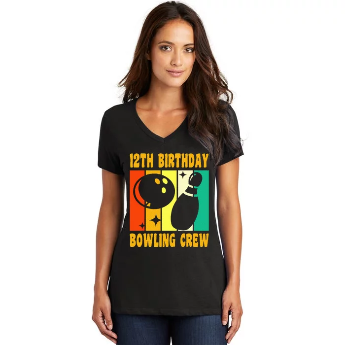 Bowling 12th Birthday Women's V-Neck T-Shirt