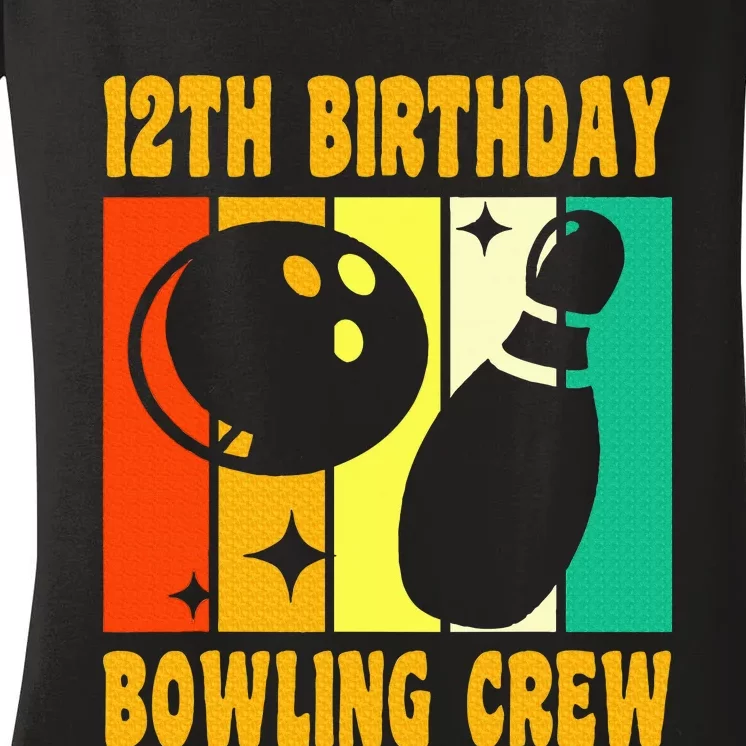 Bowling 12th Birthday Women's V-Neck T-Shirt