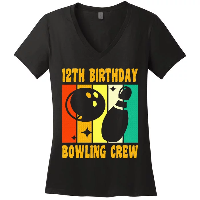 Bowling 12th Birthday Women's V-Neck T-Shirt