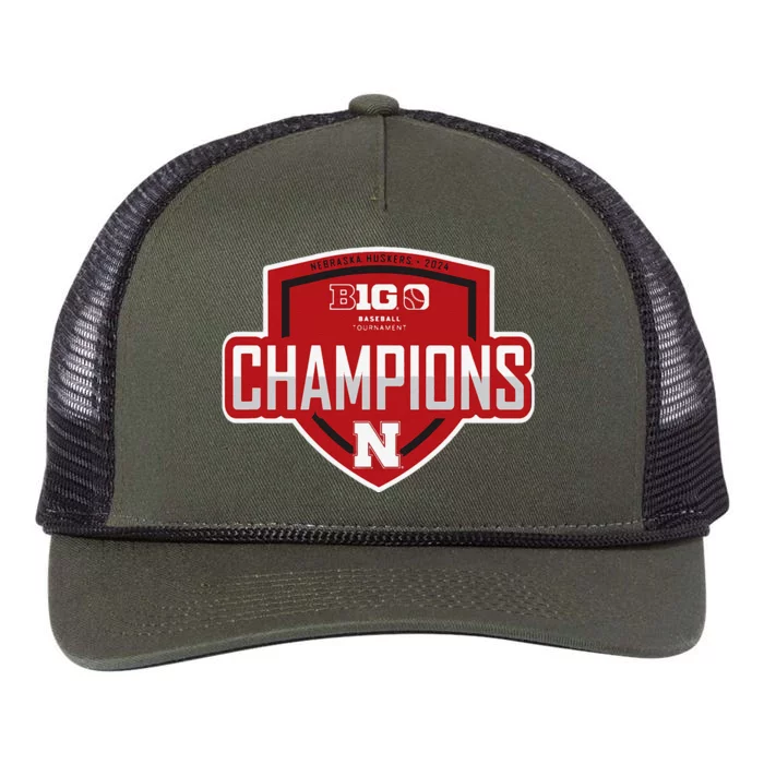 Big 10 Champs 2024 Baseball Locker Room Retro Rope Trucker Hat Cap