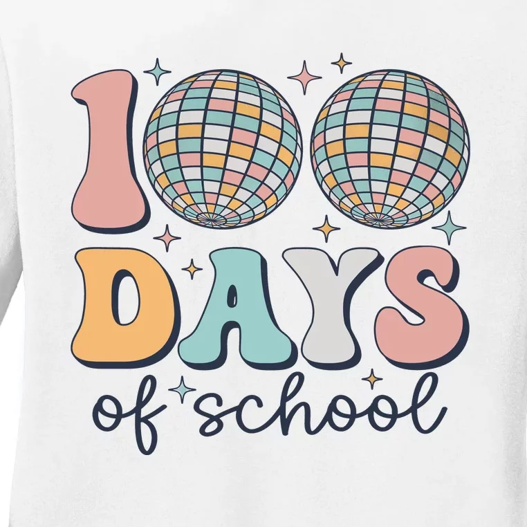 Ball 100 Days Of School Teacher Life Back To School Ladies Long Sleeve Shirt