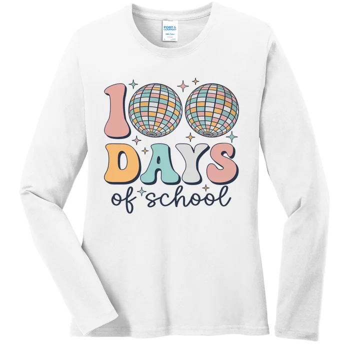 Ball 100 Days Of School Teacher Life Back To School Ladies Long Sleeve Shirt