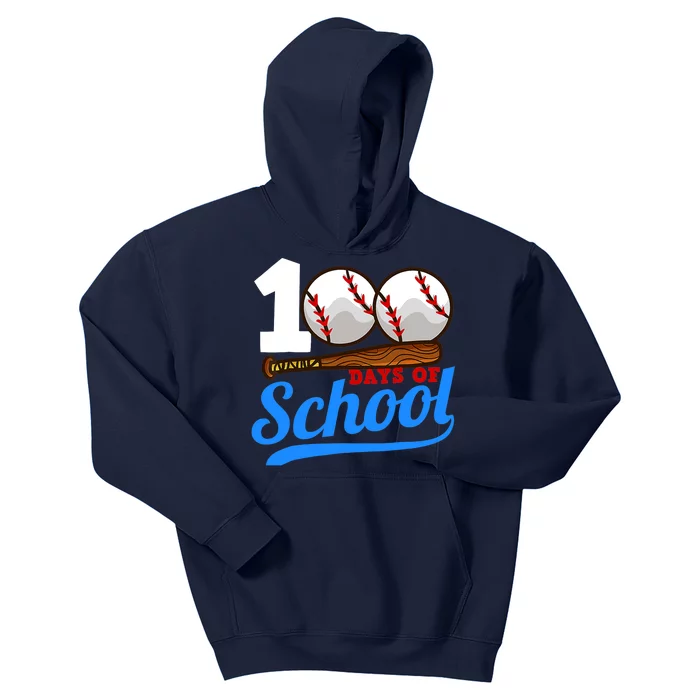 Baseball 100 Days of School Happy 100th Day Teacher Kids Hoodie