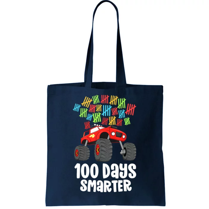 Boys 100th Day Of School Monster Truck 100 Smarter Tote Bag